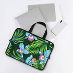 Tropical Orchid Flower Pattern Print Laptop Sleeve With Handle