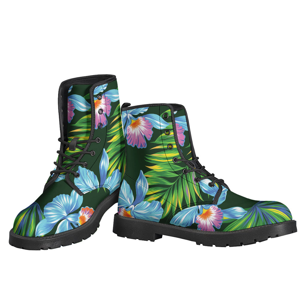 Tropical Orchid Flower Pattern Print Backpack