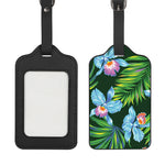 Tropical Orchid Flower Pattern Print Luggage Tag