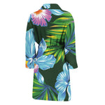 Tropical Orchid Flower Pattern Print Men's Bathrobe
