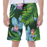 Tropical Orchid Flower Pattern Print Men's Beach Shorts