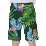 Tropical Orchid Flower Pattern Print Men's Beach Shorts
