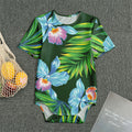 Tropical Orchid Flower Pattern Print Men's Bodysuit