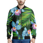 Tropical Orchid Flower Pattern Print Men's Bomber Jacket