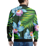 Tropical Orchid Flower Pattern Print Men's Bomber Jacket