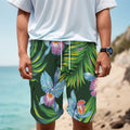 Tropical Orchid Flower Pattern Print Men's Cargo Shorts