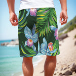 Tropical Orchid Flower Pattern Print Men's Cargo Shorts