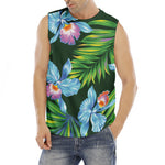 Tropical Orchid Flower Pattern Print Men's Fitness Tank Top