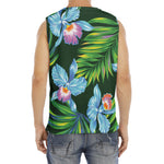 Tropical Orchid Flower Pattern Print Men's Fitness Tank Top