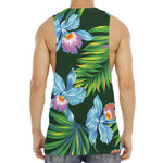 Tropical Orchid Flower Pattern Print Men's Muscle Tank Top