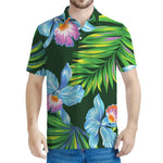 Tropical Orchid Flower Pattern Print Men's Polo Shirt