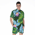 Tropical Orchid Flower Pattern Print Men's Romper