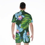 Tropical Orchid Flower Pattern Print Men's Rompers