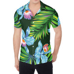 Tropical Orchid Flower Pattern Print Men's Shirt
