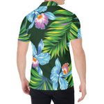 Tropical Orchid Flower Pattern Print Men's Shirt