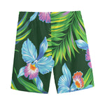 Tropical Orchid Flower Pattern Print Men's Sports Shorts
