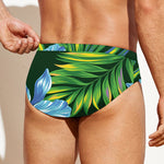 Tropical Orchid Flower Pattern Print Men's Swim Briefs