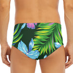 Tropical Orchid Flower Pattern Print Men's Triangle Swim Briefs