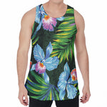 Tropical Orchid Flower Pattern Print Men's Velvet Tank Top