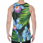 Tropical Orchid Flower Pattern Print Men's Velvet Tank Top
