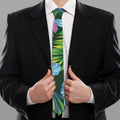 Tropical Orchid Flower Pattern Print Necktie