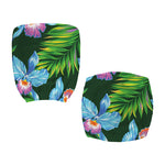 Tropical Orchid Flower Pattern Print Office Chair Cover