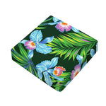 Tropical Orchid Flower Pattern Print Outdoor Seat Cushion Cover