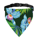 Tropical Orchid Flower Pattern Print Over The Collar Dog Bandana