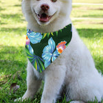 Tropical Orchid Flower Pattern Print Over The Collar Dog Bandana