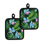 Tropical Orchid Flower Pattern Print Pot Holders