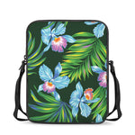 Tropical Orchid Flower Pattern Print Rectangular Crossbody Bag