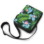 Tropical Orchid Flower Pattern Print Rectangular Crossbody Bag