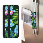 Tropical Orchid Flower Pattern Print Refrigerator Handle Covers