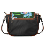 Tropical Orchid Flower Pattern Print Saddle Bag