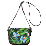 Tropical Orchid Flower Pattern Print Saddle Bag