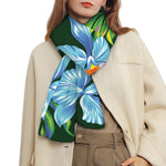 Tropical Orchid Flower Pattern Print Scarf