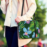Tropical Orchid Flower Pattern Print Shoulder Strap Bible Bag