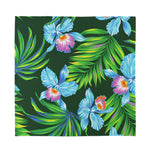 Tropical Orchid Flower Pattern Print Silk Bandana