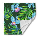 Tropical Orchid Flower Pattern Print Silk Bandana