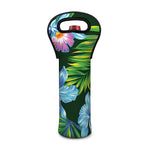 Tropical Orchid Flower Pattern Print Single Neoprene Wine Tote