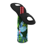 Tropical Orchid Flower Pattern Print Single Neoprene Wine Tote