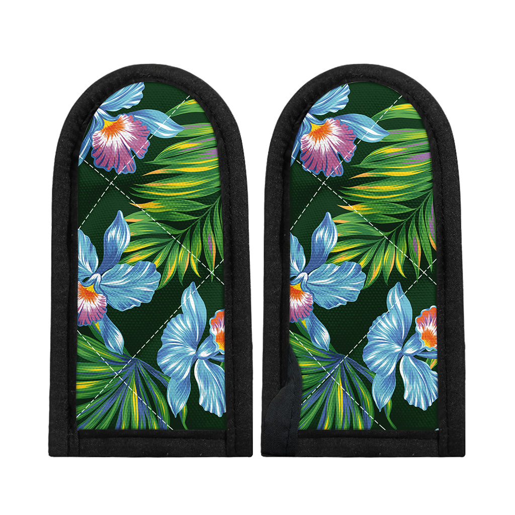Tropical Orchid Flower Pattern Print Skillet Handle Cover