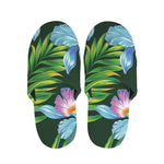 Tropical Orchid Flower Pattern Print Slippers