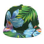 Tropical Orchid Flower Pattern Print Snapback Cap