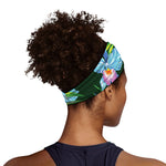 Tropical Orchid Flower Pattern Print Sports Headband