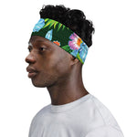 Tropical Orchid Flower Pattern Print Sports Headband