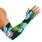 Tropical Orchid Flower Pattern Print Sun Protection Arm Sleeves