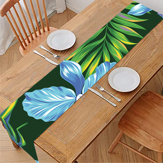 Tropical Orchid Flower Pattern Print Table Runner