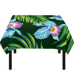 Tropical Orchid Flower Pattern Print Tablecloth