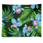 Tropical Orchid Flower Pattern Print Tapestry